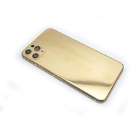 Boîtier de remplacement personnalisé de luxe plaqué or 24 carats avec verre doré pour iPhone 12 Pro