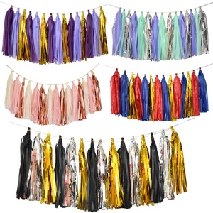 20pcs Mixed DIY Tissue Paper Tassel Garland For Wedding Kids Unicorn Birthday Party Decorations Baby Shower Favors Supplies