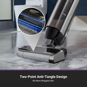 Nettoyeur sans fil humide/sec, séchage à l'air chaud, auto-nettoyant, aspirateur et serpillière combinés pour sols durs, poils d'animaux/salissures collantes, usage domestique, 0,8 L - Product Image 2