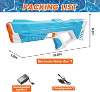 Pistol Air Listrik Kapasitas Besar Otomatis Penuh Hisap Air Tembakan Cepat Mainan Interaktif Permainan Air Anak-anak