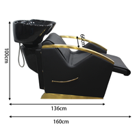 Fauteuil de Lavage Professionnel pour Salon de Coiffure avec Bac, Chaise de Barbier pour Shampoing