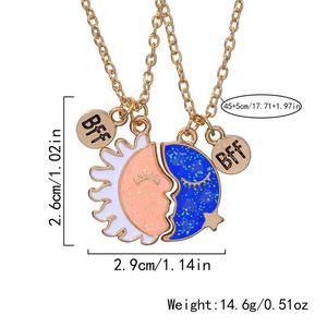 Nouvelles idées de produits 2026, série BFF, pendentif d'amitié étoile et lune, bonne sœur, <span class=keywords><strong>couple</strong></span>, bijoux fins, colliers - Product Image 6
