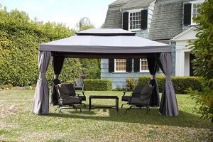 Gazebo Metálico de Doble Techo 3x3M con 4 Paredes de Malla y Revestimiento de Poliéster de 160g con Recubrimiento PA, Modelo DC-MG-004 - Product Image 3