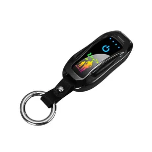 New Custom USB Electronic Cigarette Lighter Sports Car Shape Key Ring Charging Double Arc Lighter Keychain Wholesale