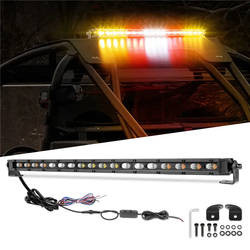 Groothandel Straight 54W Achtervolging Licht Bar Met Richtingaanwijzer Brake Reverse Light 8 Strobe Lights