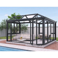 Serre en verre en alliage d'aluminium pliable solarium 4 saisons solarium