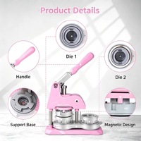 Mesin Pembuat Badge Manual Bentuk Paus Bulat Warna Pink dari Plastik dengan Inti Wadah Tekan Model Pressure Vessel Core, Harga Pabrik