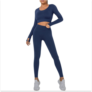Trendy <b>Women's</b> Activewear Set Custom High Waist Leggings Sports <b>Top</b> Stretch Fabric for Yoga Gym Fitness OEM ODM - Product Image 4