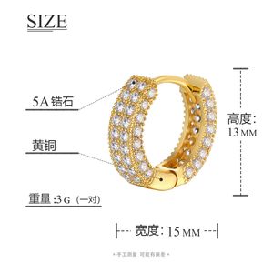 <strong>Frozen</strong> Sparkling <strong>Earrings</strong> Made of Brass with 18K Gold Plating, Double Row Zircon Diamond Hoop <strong>Earrings</strong>. - Product Image 6