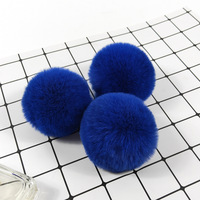 Porte-clés pompon multicolore en fourrure de lapin pour clés de voiture et sacs à main, pompons en fourrure de lapin moelleux