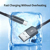 Câble de charge rapide USB-C 25 cm ultra-court, câble de données USB Type C 5A à charge rapide, Note 12 Pro USB avec éclairage LED