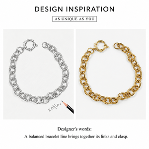 Bracelet classique à maillons en chaîne, ton or et argent, en alliage de zinc, bijoux unisexes, cadeau - Product Image 5