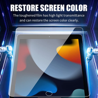 Protection d'écran en verre trempé transparent anti-traces de doigts, anti-huile, dureté 9H, 2.5D, anti-rayures pour iPad 7/8/9 10.2