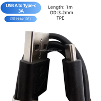 Carga rápida USB 2,0 macho tipo C macho Cable DE DATOS trenzado Compatible con teléfono móvil Nokia