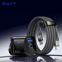 GULFY Câble de charge USB-C 60W en nylon tissé à noyau de cuivre pur 1m gris Câble de synchronisation de données à charge rapide pour IOS MacOS Android