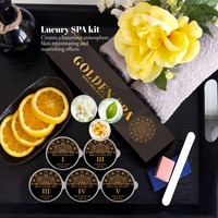Kit de pédicure doré, ensemble de manucure, SPA pour les pieds, soin des pieds 5 en 1, soin des ongles, kit de luxe professionnel pour salon de beauté