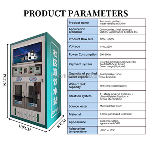 Máquina Expendedora de Agua Comercial YISO con Impresora de Recibos, Sistema de Filtración Múltiple con Ósmosis Inversa y Ozono para Supermercados - Product Image 3
