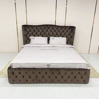 Usine directe moderne lit double lits en tissu cadre moderne en cuir italien luxe double lit king size
