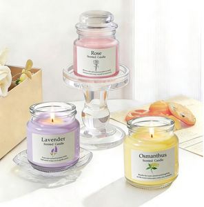 Ensemble de 3 bougies parfumées pour la décoration de la maison, ensemble cadeau, bougie en cire de soja, parfum lavande, bougie de luxe parfumée aux fleurs - Product Image 2
