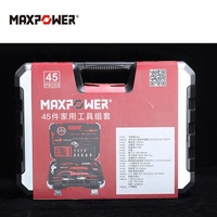 Juego de Herramientas para el Hogar MAXPOWER de 45 Piezas, Juego de Destornilladores de Precisión para Reparación Electrónica, Probador de Voltaje, Martillo, Alicates, Kit de Bricolaje
