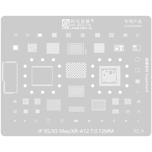 Amaoe เมนบอร์ดชั้นกลางแบบพิมพ์ BGA ตาข่ายดีบุกเหล็ก BGA0.12mm สำหรับ <span class=keywords><strong>iPhone</strong></span> <span class=keywords><strong>xs</strong></span>/<span class=keywords><strong>xs</strong></span> max/xr A12 <span class=keywords><strong>CPU</strong></span> SSD IC ซ่อมแซม - Product Image 1