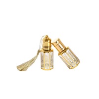 Bouteille d'huile essentielle galvanisée octogonale en gros 3ml 6ml 12ml Bouteille de boule de verre de parfum