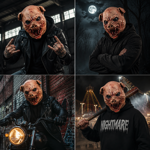 Masque <span class=keywords><strong>de</strong></span> tête <span class=keywords><strong>de</strong></span> cochon sanglant effrayant en latex naturel, accessoire <span class=keywords><strong>de</strong></span> costume d'<span class=keywords><strong>horreur</strong></span> animal monstre pour adulte, thème Noël, cosplay, halloween - Product Image 6