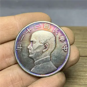 Zilvergehalte 93 Kleurrijke Sterling Zilveren Dollar Op De Drie Vogels 21 Jaar Van De Republiek China Zon Als Schip Yuan Groot