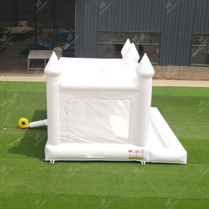 Château gonflable commercial blanc avec souffleur - <span class=keywords><strong>Maison</strong></span> de saut extérieure pour fêtes, mariages, anniversaires et <span class=keywords><strong>location</strong></span> d'événements - Product Image 4