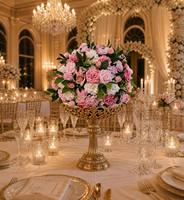 Boules de fleurs artificielles modernes en soie OEM pour centres de table de mariage et décorations