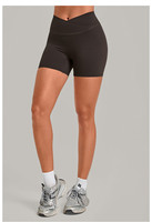 Shorts de sport pour femmes QS 9355, taille haute, en spandex, pour la course à pied et les activités de plein air