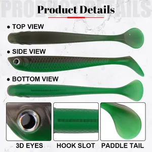เหยื่อตกปลา Spinpoler แบบสองสี หางพาย วัสดุพลาสติกนิ่ม เหมาะสำหรับตกปลาในน้ำเค็ม แม่น้ำ และปลาแบส - Product Image 4