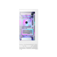 Boîtier de PC de jeu de tour moyenne LY, nouveau modèle, blanc, boîtier de jeu, PC, verre trempé, RTX RGB, 9 ventilateurs, boîtier de bureau ATX