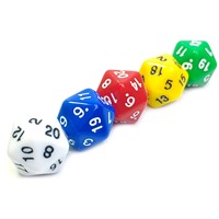 Dés D20 Aléatoires Polyédriques en Vrac, Icosaèdres en Perle, Transparents et Colorés de Haute Qualité pour Jeux de Société