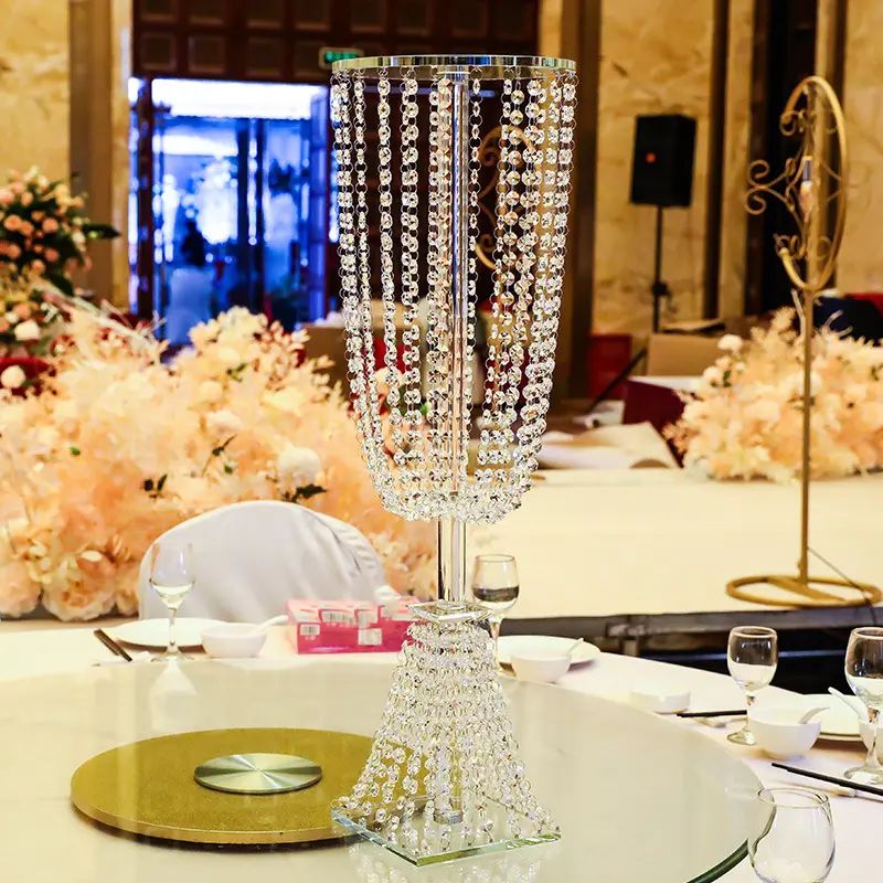 Tall Wedding centerpieces Decorations Crystal candelabra event Flower Stand Table Centre Piece Party