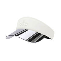 Gorra de sol UV personalizada - Visera larga de PVC con degradado, gorra de felpa ajustable, sombrero metálico para viajes, yoga, playa, venta al por mayor