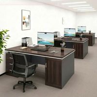 Bureau de direction minimaliste moderne, ensemble chaise de bureau et table d'ordinateur individuelle pour employé, poste de travail unique pour bureau