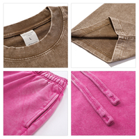Vente en gros de t-shirts ensemble court sweat ensemble 2 pièces t-shirts et shorts pour hommes ensembles t-shirt et short délavés surdimensionnés 100% coton t-shirt pour hommes