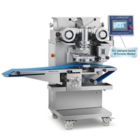 Nouvelle ligne de production automatique de gâteaux de lune et de maamoul HJ-860X avec fonctions d'encrustage et d'estampage pour boulangerie, certifiée CE, 220V haute performance