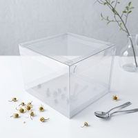 Boîtes à gâteaux carrées en plastique PET transparent, personnalisées en gros, minimalistes et écologiques
