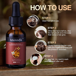 Istennok Biotina, Aceite para el Crecimiento del Cabello con Jengibre, Aceite de Romero a Base de Plantas, Suero para el Crecimiento del Cabello - Product Image 6