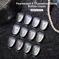 Liquide de construction pour ongles de haute qualité, effet brillant, réfléchissant, art des ongles, lampe UV, paillettes nacrées, effet caméléon