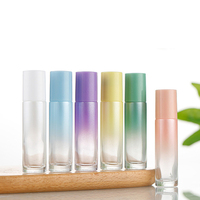 En gros 10ml Gradient Coloré Verre Parfum Roller Ball Bouteille Attar Rouleau sur Bouteille Bouteille En Verre Avec Rouleau De Verre