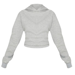 Top qualité femmes imprimé blanc haut court sweats à capuche Gym Fitness plaine haut court à capuche filles - Product Image 6