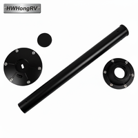 Système de pieds de table à dégagement rapide en alliage d'aluminium noir HWHongRV avec plateau rotatif à 360 degrés pour yacht et camping-car