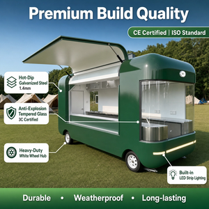 Food Truck Angolare Giallo di Alta Qualità, Carretto <span class=keywords><strong>Mobile</strong></span> per <span class=keywords><strong>Caffè</strong></span>, Cucina Aerodinamica per Street Food, BBQ, Dolciumi, Patatine e Altri Prodotti - Product Image 2