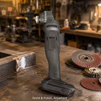 Meuleuse d'angle sans fil industrielle multifonctionnelle à moteur à balais rechargeable au lithium-ion 6000 tr/min, polisseuse et découpeuse
