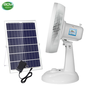 Ventilador de mesa solar de 15W Ventilador blanco de 3 velocidades con carga de CA CC para dormitorio Baño Hotel al aire libre Ventilador solar portátil de 15W - Product Image 2