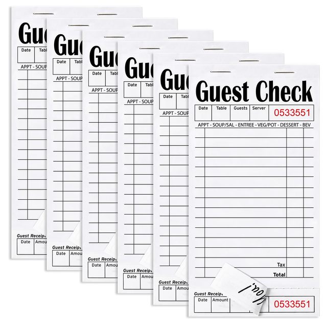 Custom Restaurant Guest Check Pad Consecutively Numbered Waitress Order Book Perforated Duplicate Food Order Pad for Cafe