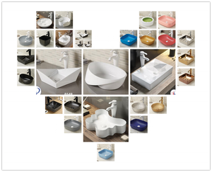 Proveedor de Fábrica, Lavabo Moderno Geométrico de Cerámica Blanca para Baño, Lavabo Suspendido en Pared para Hotel - Product Image 5